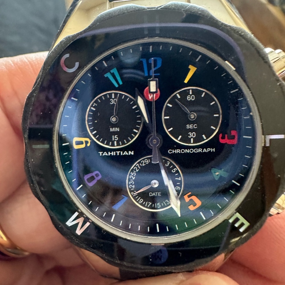 Michele watch with silicone band. Needs only a battery